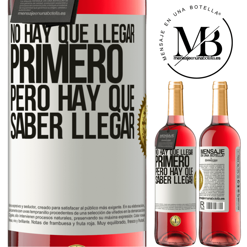 29,95 € Envío gratis | Vino Rosado Edición ROSÉ No hay que llegar primero, pero hay que saber llegar Etiqueta Blanca. Etiqueta personalizable Vino joven Cosecha 2025 Tempranillo
