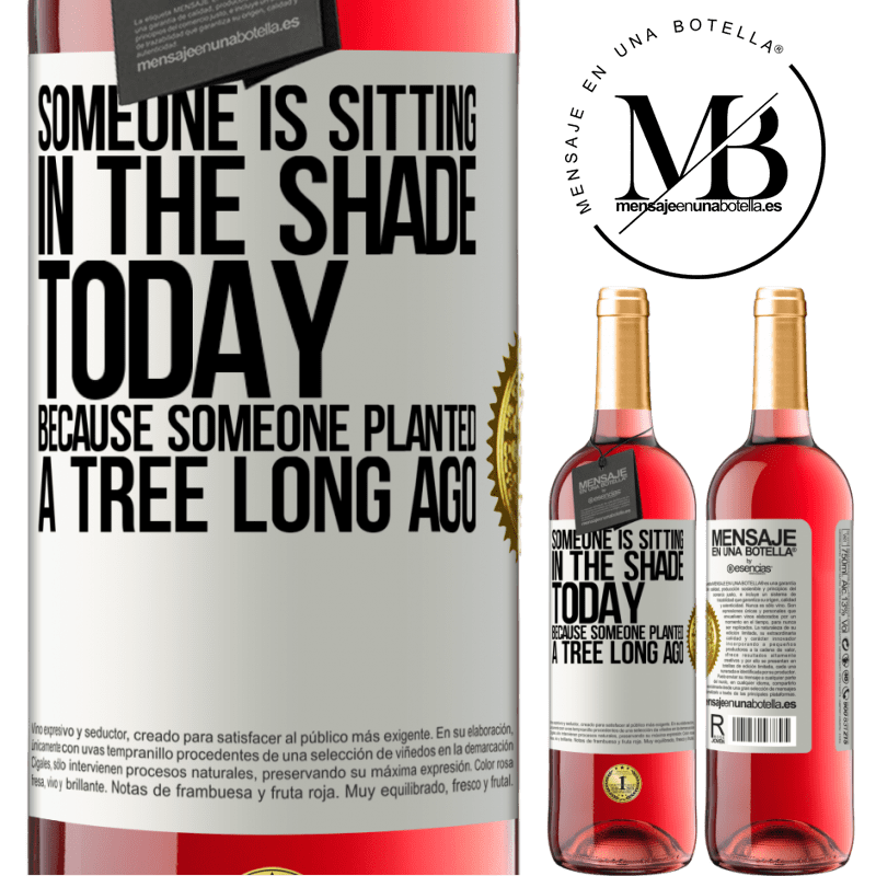 29,95 € Free Shipping | Rosé Wine ROSÉ Edition Someone is sitting in the shade today, because someone planted a tree long ago White Label. Customizable label Young wine Harvest 2022 Tempranillo