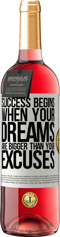 29,95 € Free Shipping | Rosé Wine ROSÉ Edition Success begins when your dreams are bigger than your excuses White Label. Customizable label Young wine Harvest 2025 Tempranillo