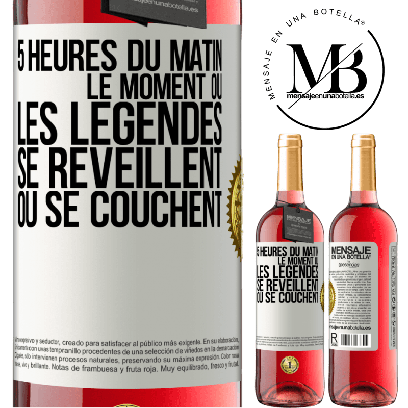 29,95 € Envoi gratuit | Vin rosé Édition ROSÉ 5 heures du matin. Le moment où les légendes se réveillent ou se couchent Étiquette Blanche. Étiquette personnalisable Vin jeune Récolte 2024 Tempranillo