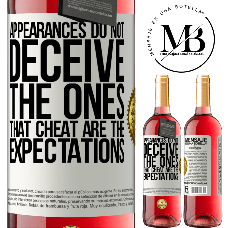 29,95 € Free Shipping | Rosé Wine ROSÉ Edition Appearances do not deceive. The ones that cheat are the expectations White Label. Customizable label Young wine Harvest 2021 Tempranillo