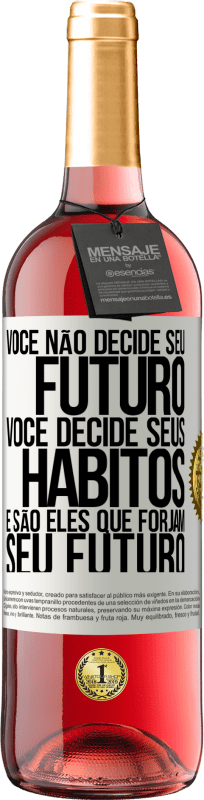 29,95 € | Vinho rosé Edição ROSÉ Você não decide seu futuro. Você decide seus hábitos, e são eles que forjam seu futuro Etiqueta Branca. Etiqueta personalizável Vinho jovem Colheita 2025 Tempranillo
