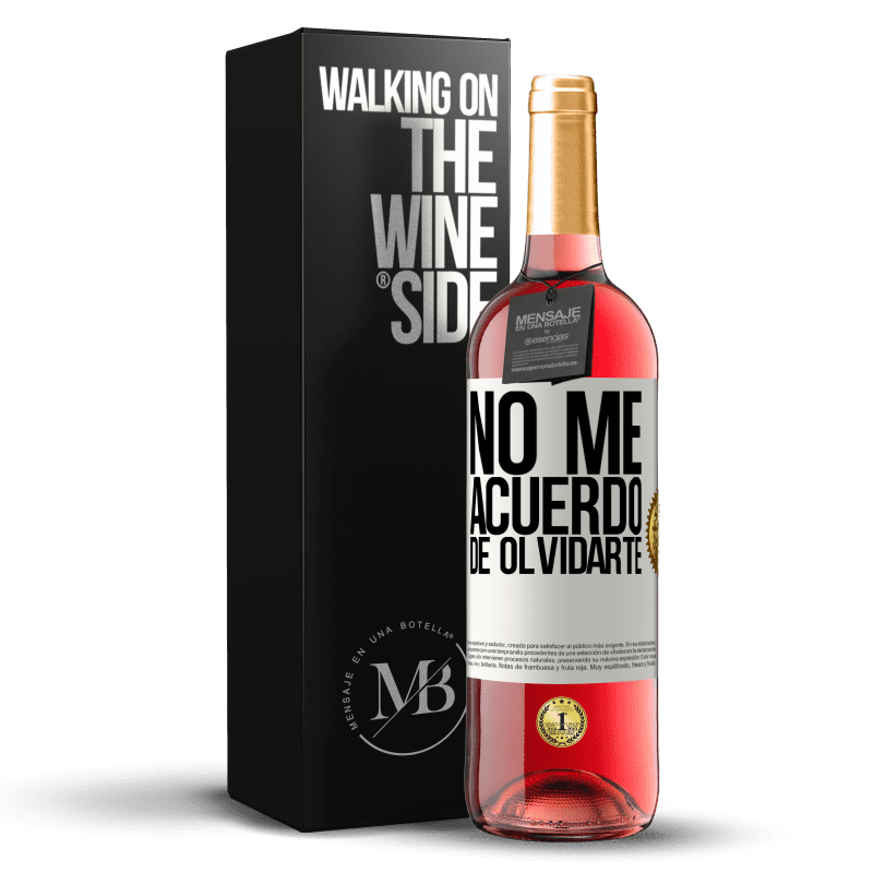 29,95 € Envío gratis | Vino Rosado Edición ROSÉ No me acuerdo de olvidarte Etiqueta Blanca. Etiqueta personalizable Vino joven Cosecha 2024 Tempranillo