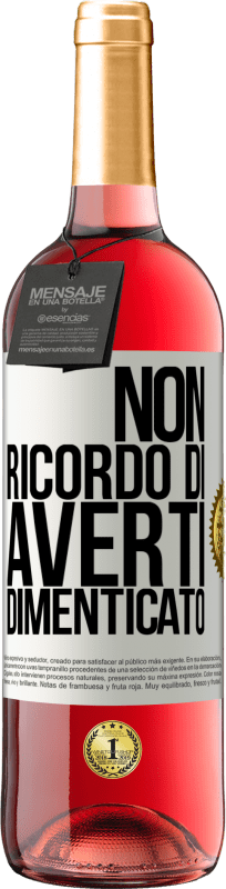 29,95 € | Vino rosato Edizione ROSÉ Non ricordo di averti dimenticato Etichetta Bianca. Etichetta personalizzabile Vino giovane Raccogliere 2024 Tempranillo