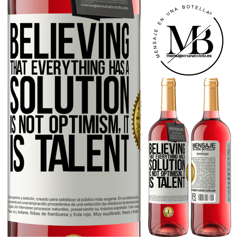 24,95 € Free Shipping | Rosé Wine ROSÉ Edition Believing that everything has a solution is not optimism. Is slow White Label. Customizable label Young wine Harvest 2021 Tempranillo