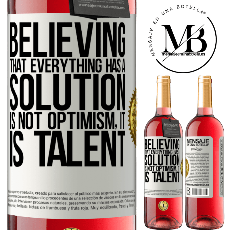 29,95 € Free Shipping | Rosé Wine ROSÉ Edition Believing that everything has a solution is not optimism. Is slow White Label. Customizable label Young wine Harvest 2022 Tempranillo