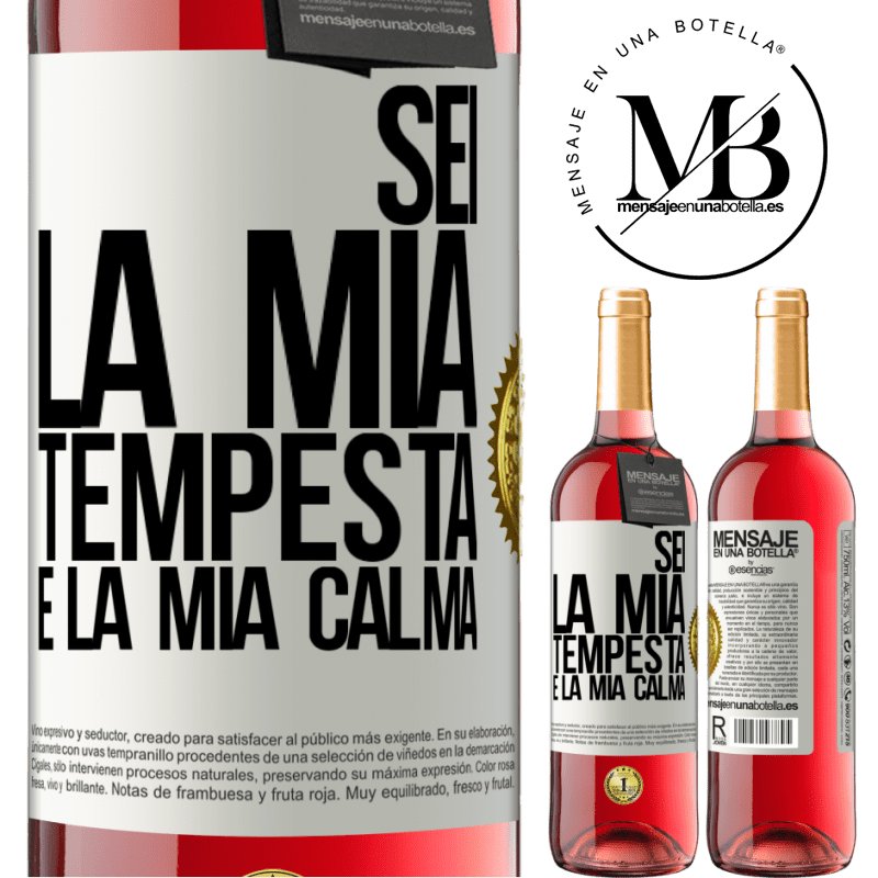 29,95 € Spedizione Gratuita | Vino rosato Edizione ROSÉ Sei la mia tempesta e la mia calma Etichetta Bianca. Etichetta personalizzabile Vino giovane Raccogliere 2023 Tempranillo