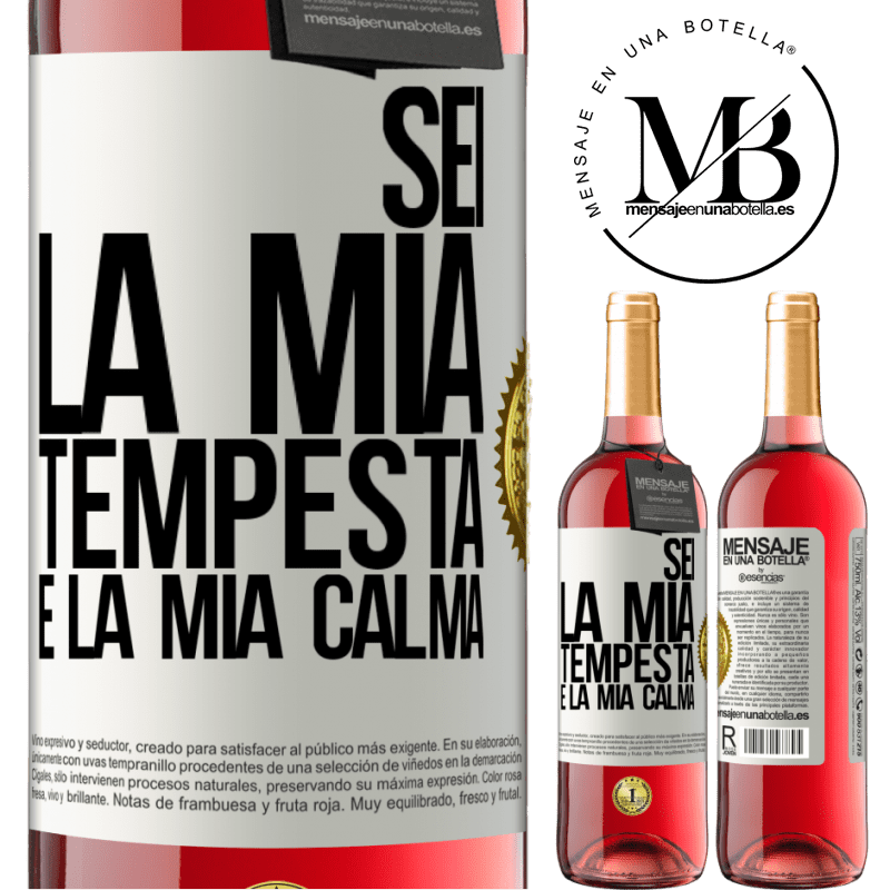 29,95 € Spedizione Gratuita | Vino rosato Edizione ROSÉ Sei la mia tempesta e la mia calma Etichetta Bianca. Etichetta personalizzabile Vino giovane Raccogliere 2025 Tempranillo