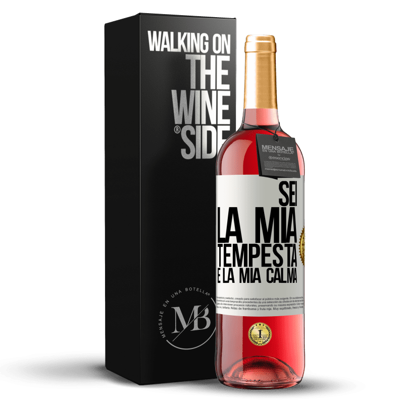 29,95 € Spedizione Gratuita | Vino rosato Edizione ROSÉ Sei la mia tempesta e la mia calma Etichetta Bianca. Etichetta personalizzabile Vino giovane Raccogliere 2024 Tempranillo