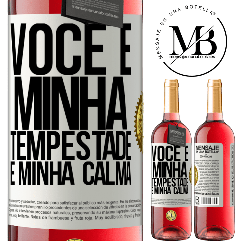 29,95 € Envio grátis | Vinho rosé Edição ROSÉ Você é minha tempestade e minha calma Etiqueta Branca. Etiqueta personalizável Vinho jovem Colheita 2023 Tempranillo