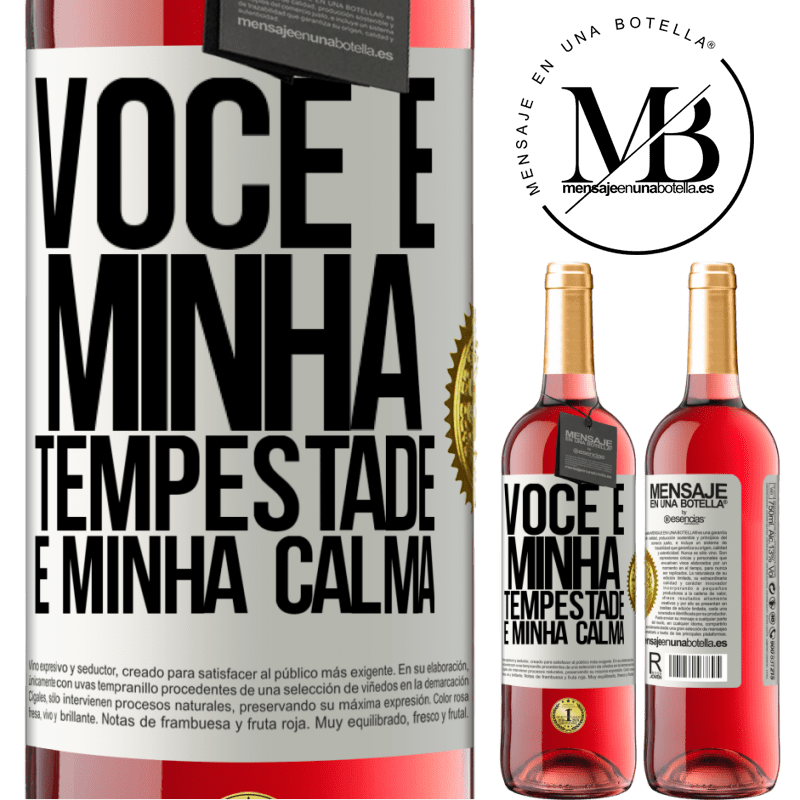 29,95 € Envio grátis | Vinho rosé Edição ROSÉ Você é minha tempestade e minha calma Etiqueta Branca. Etiqueta personalizável Vinho jovem Colheita 2025 Tempranillo