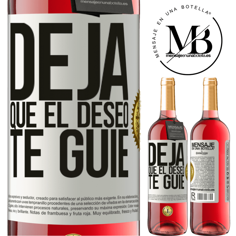 29,95 € Envío gratis | Vino Rosado Edición ROSÉ Deja que el deseo te guíe Etiqueta Blanca. Etiqueta personalizable Vino joven Cosecha 2024 Tempranillo
