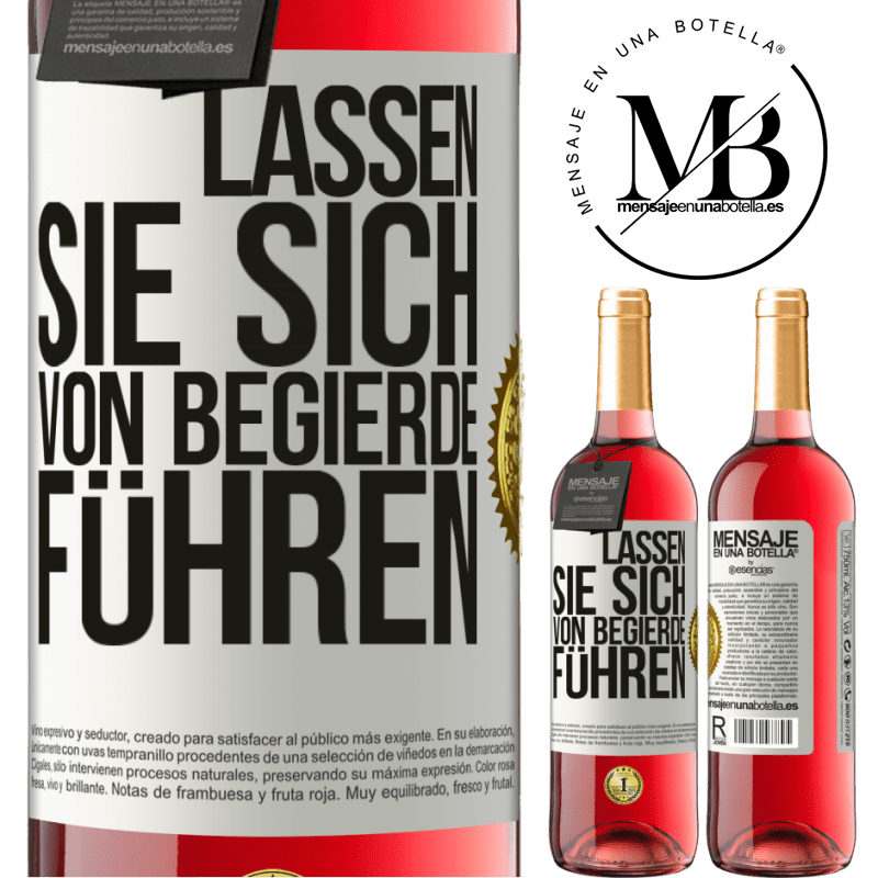 29,95 € Kostenloser Versand | Roséwein ROSÉ Ausgabe Lass dich von der Begierde leiten Weißes Etikett. Anpassbares Etikett Junger Wein Ernte 2024 Tempranillo