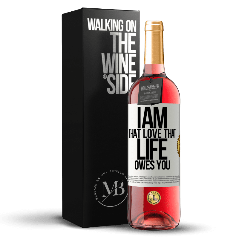 29,95 € Free Shipping | Rosé Wine ROSÉ Edition I am that love that life owes you White Label. Customizable label Young wine Harvest 2022 Tempranillo