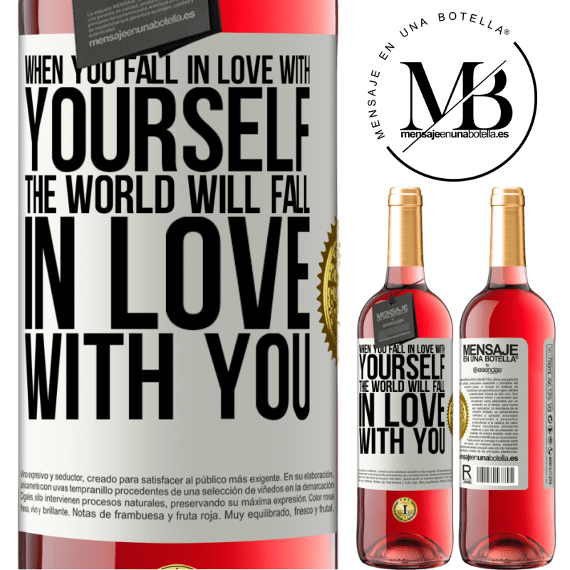 29,95 € Free Shipping | Rosé Wine ROSÉ Edition When you fall in love with yourself, the world will fall in love with you White Label. Customizable label Young wine Harvest 2021 Tempranillo