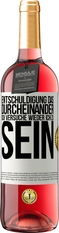 29,95 € | Roséwein ROSÉ Ausgabe Entschuldigung das Durcheinander, ich versuche wieder ich zu sein Weißes Etikett. Anpassbares Etikett Junger Wein Ernte 2024 Tempranillo