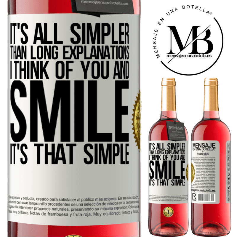 24,95 € Free Shipping | Rosé Wine ROSÉ Edition It's all simpler than long explanations. I think of you and smile. It's that simple White Label. Customizable label Young wine Harvest 2021 Tempranillo