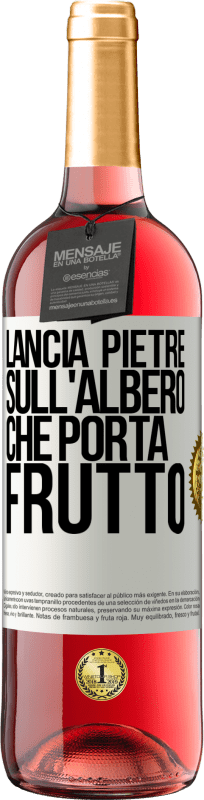 Spedizione Gratuita | Vino rosato Edizione ROSÉ Lancia pietre sull'albero che porta frutto Etichetta Bianca. Etichetta personalizzabile Vino giovane Raccogliere 2023 Tempranillo