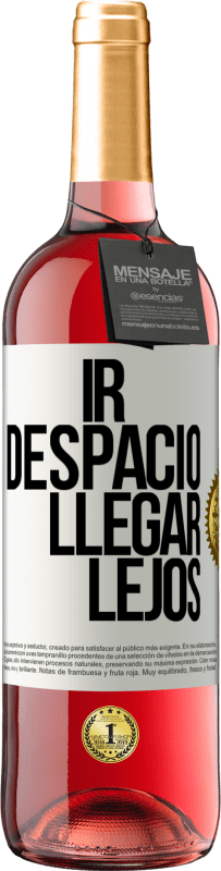 29,95 € Envío gratis | Vino Rosado Edición ROSÉ Ir despacio. Llegar lejos Etiqueta Blanca. Etiqueta personalizable Vino joven Cosecha 2024 Tempranillo