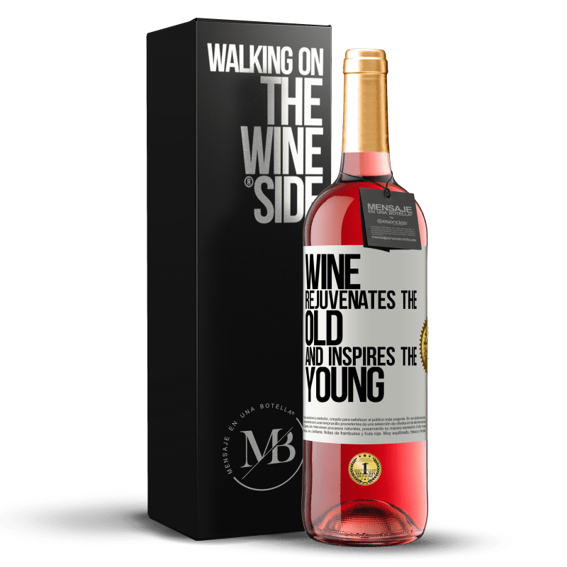 29,95 € Бесплатная доставка | Розовое вино Издание ROSÉ Вино омолаживает старое и вдохновляет молодых Белая этикетка. Настраиваемая этикетка Молодое вино Урожай 2023 Tempranillo