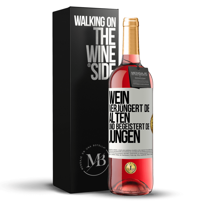 29,95 € Kostenloser Versand | Roséwein ROSÉ Ausgabe Wein verjüngert die Alten und begeistert die Jungen Weißes Etikett. Anpassbares Etikett Junger Wein Ernte 2025 Tempranillo