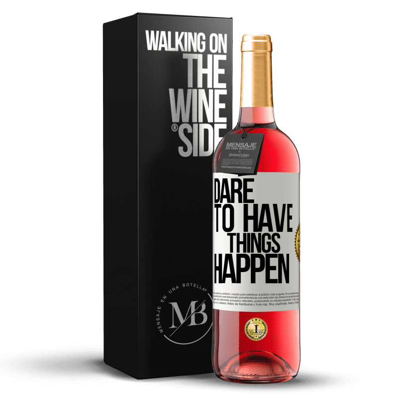 29,95 € Envío gratis | Vino Rosado Edición ROSÉ Dare to have things happen Etiqueta Blanca. Etiqueta personalizable Vino joven Cosecha 2024 Tempranillo