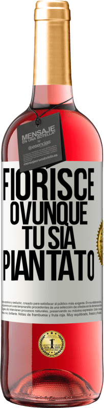 Spedizione Gratuita | Vino rosato Edizione ROSÉ Fiorisce ovunque tu sia piantato Etichetta Bianca. Etichetta personalizzabile Vino giovane Raccogliere 2023 Tempranillo