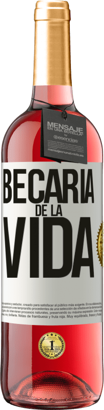29,95 € | Vino Rosado Edición ROSÉ Becaria de la vida Etiqueta Blanca. Etiqueta personalizable Vino joven Cosecha 2023 Tempranillo
