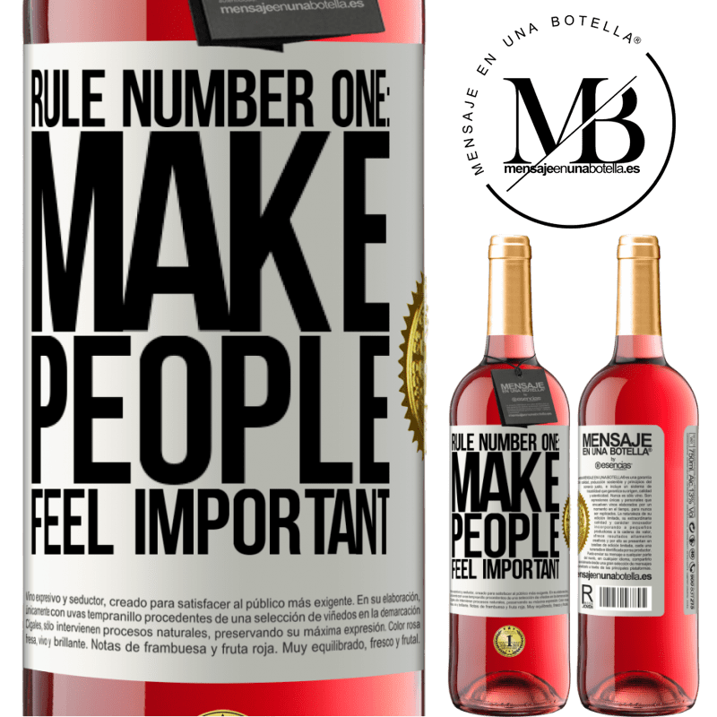 29,95 € Free Shipping | Rosé Wine ROSÉ Edition Rule number one: make people feel important White Label. Customizable label Young wine Harvest 2021 Tempranillo