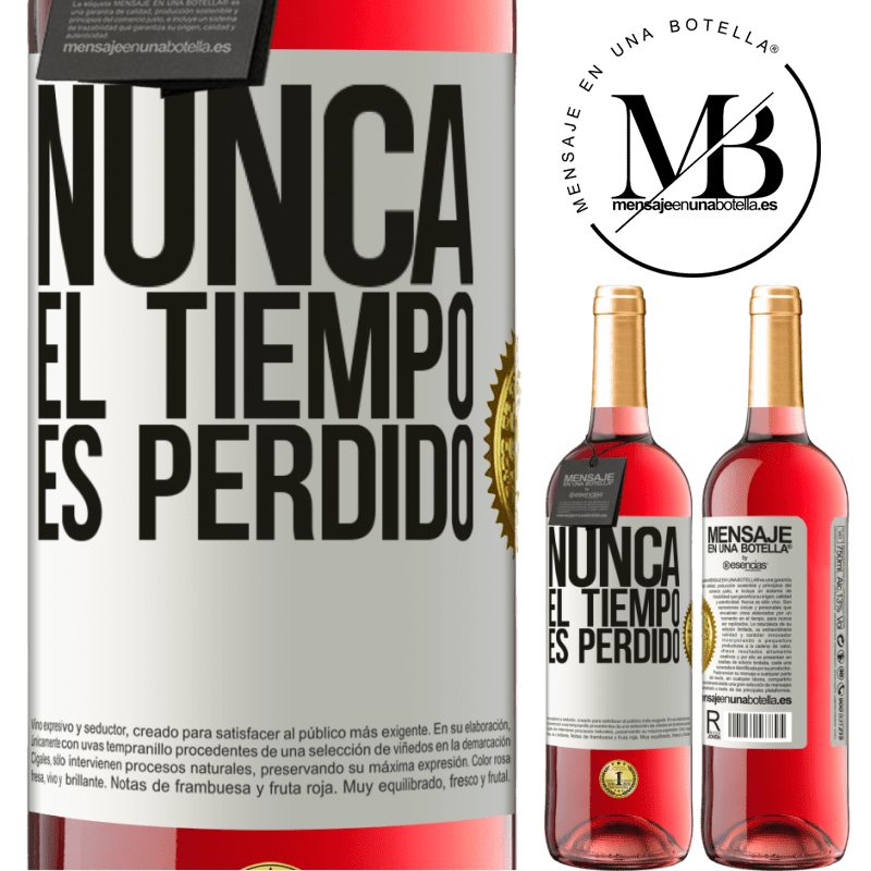 29,95 € Envío gratis | Vino Rosado Edición ROSÉ Nunca el tiempo es perdido Etiqueta Blanca. Etiqueta personalizable Vino joven Cosecha 2023 Tempranillo