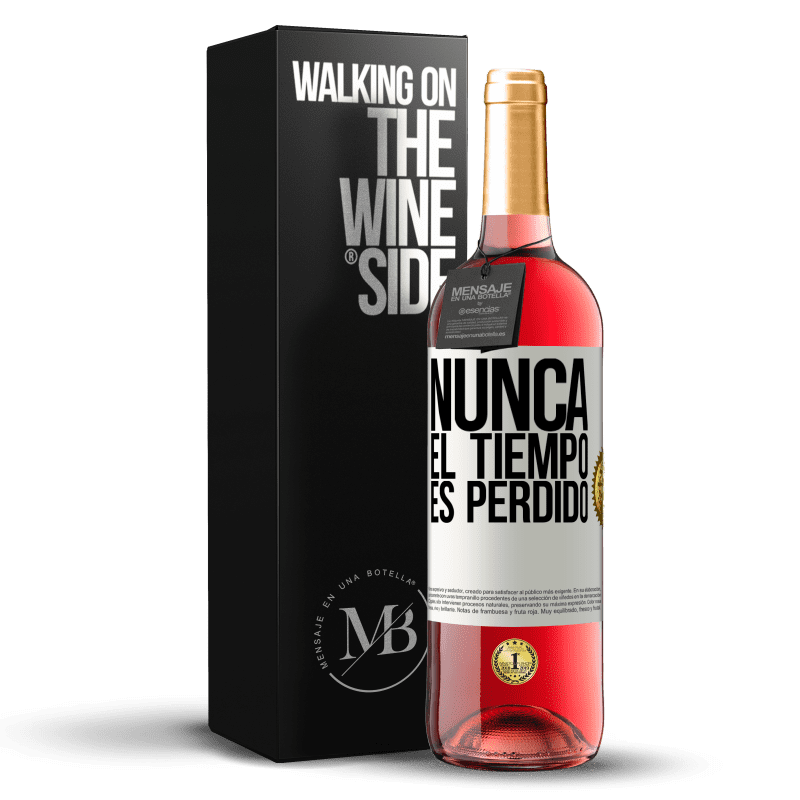 29,95 € Envío gratis | Vino Rosado Edición ROSÉ Nunca el tiempo es perdido Etiqueta Blanca. Etiqueta personalizable Vino joven Cosecha 2024 Tempranillo