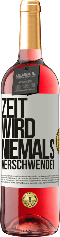 29,95 € | Roséwein ROSÉ Ausgabe Zeit wird niemals verschwendet Weißes Etikett. Anpassbares Etikett Junger Wein Ernte 2023 Tempranillo