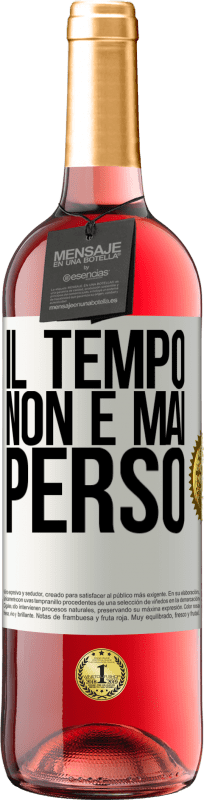 29,95 € Spedizione Gratuita | Vino rosato Edizione ROSÉ Il tempo non è mai perso Etichetta Bianca. Etichetta personalizzabile Vino giovane Raccogliere 2025 Tempranillo