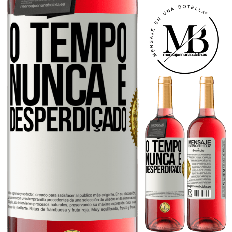 29,95 € Envio grátis | Vinho rosé Edição ROSÉ O tempo nunca é desperdiçado Etiqueta Branca. Etiqueta personalizável Vinho jovem Colheita 2025 Tempranillo