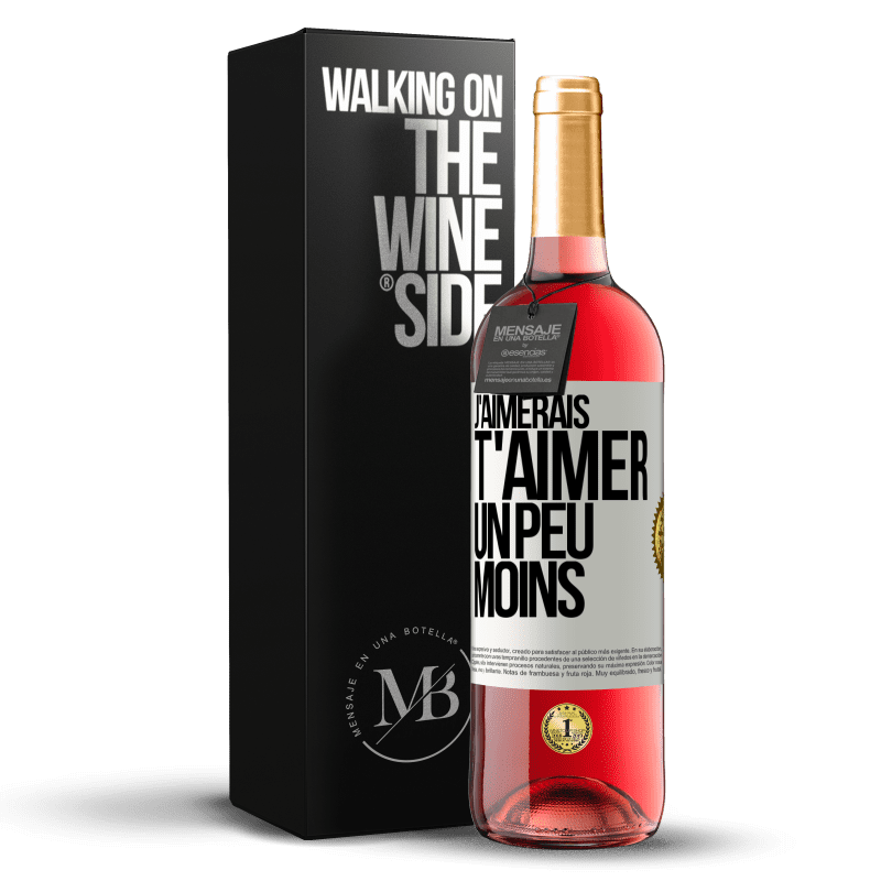 29,95 € Envoi gratuit | Vin rosé Édition ROSÉ J'aimerais t'aimer un peu moins Étiquette Blanche. Étiquette personnalisable Vin jeune Récolte 2024 Tempranillo