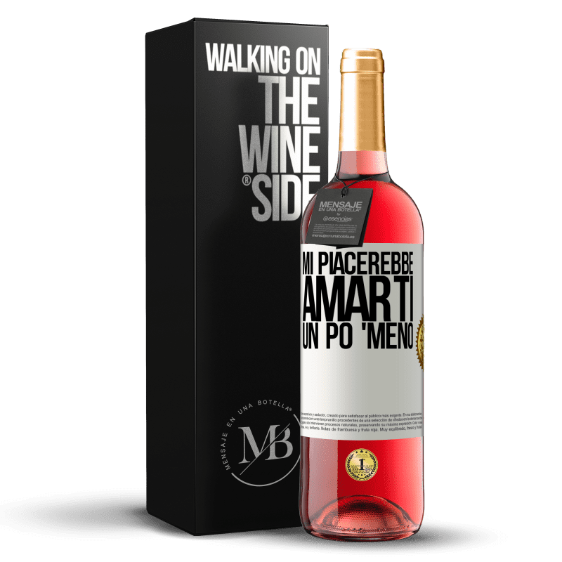 29,95 € Spedizione Gratuita | Vino rosato Edizione ROSÉ Mi piacerebbe amarti un po 'meno Etichetta Bianca. Etichetta personalizzabile Vino giovane Raccogliere 2024 Tempranillo