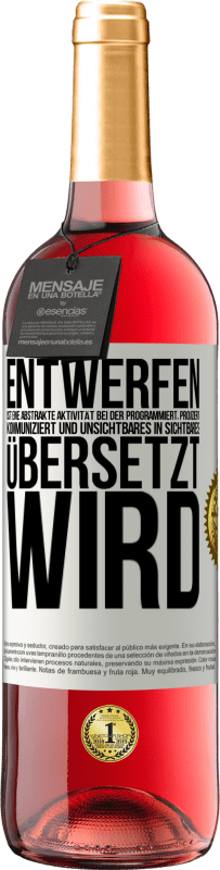 Kostenloser Versand | Roséwein ROSÉ Ausgabe Entwerfen ist eine abstrakte Aktivität bei der programmiert, projiziert, kommuniziert und Unsichtbares in Sichtbares übersetzt w Weißes Etikett. Anpassbares Etikett Junger Wein Ernte 2023 Tempranillo