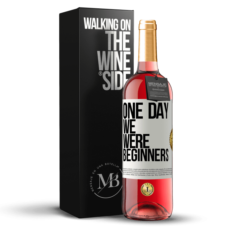 29,95 € Бесплатная доставка | Розовое вино Издание ROSÉ Однажды мы были новичками Белая этикетка. Настраиваемая этикетка Молодое вино Урожай 2024 Tempranillo