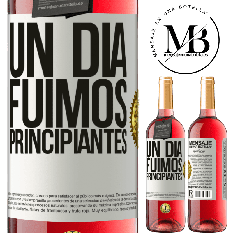 29,95 € Envío gratis | Vino Rosado Edición ROSÉ Un día fuimos principiantes Etiqueta Blanca. Etiqueta personalizable Vino joven Cosecha 2024 Tempranillo