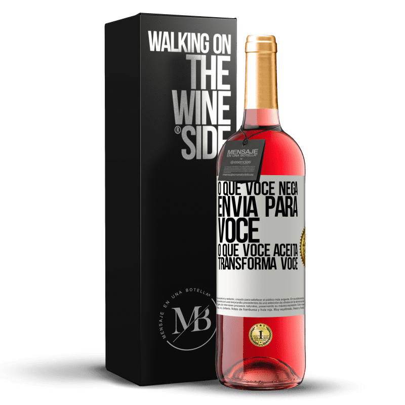 29,95 € Envio grátis | Vinho rosé Edição ROSÉ O que você nega envia para você. O que você aceita transforma você Etiqueta Branca. Etiqueta personalizável Vinho jovem Colheita 2024 Tempranillo