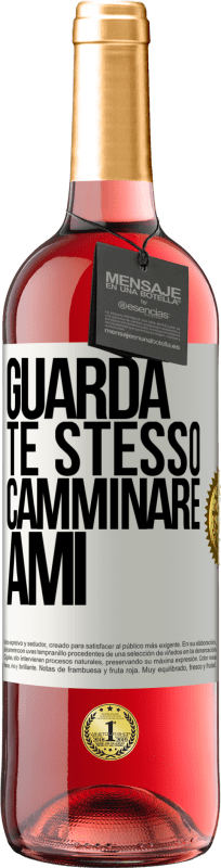 29,95 € | Vino rosato Edizione ROSÉ Guarda te stesso camminare. Ami Etichetta Bianca. Etichetta personalizzabile Vino giovane Raccogliere 2024 Tempranillo