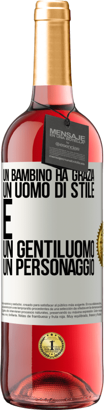 29,95 € | Vino rosato Edizione ROSÉ Un bambino ha grazia, un uomo di stile e un gentiluomo, un personaggio Etichetta Bianca. Etichetta personalizzabile Vino giovane Raccogliere 2025 Tempranillo