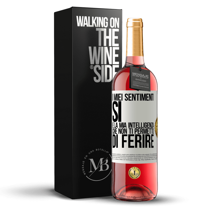 29,95 € Spedizione Gratuita | Vino rosato Edizione ROSÉ I miei sentimenti, sì. È la mia intelligenza che non ti permetto di ferire Etichetta Bianca. Etichetta personalizzabile Vino giovane Raccogliere 2024 Tempranillo