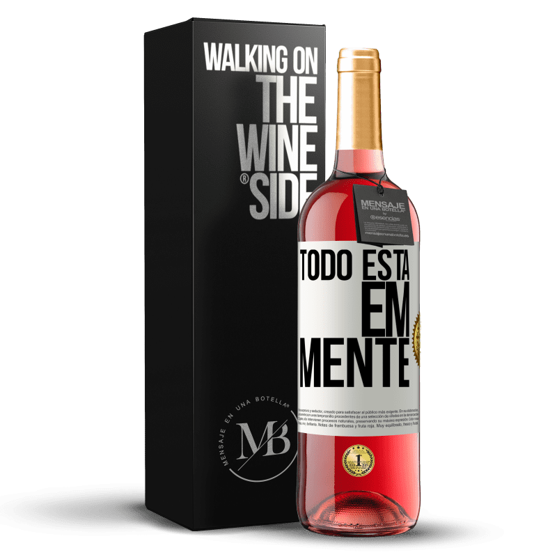 29,95 € Envio grátis | Vinho rosé Edição ROSÉ Todo está em mente Etiqueta Branca. Etiqueta personalizável Vinho jovem Colheita 2024 Tempranillo