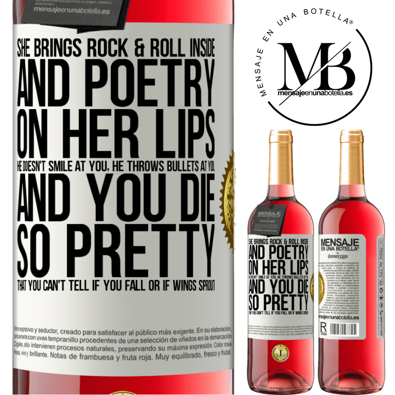 29,95 € Free Shipping | Rosé Wine ROSÉ Edition She brings Rock & Roll inside and poetry on her lips. He doesn't smile at you, he throws bullets at you, and you die so White Label. Customizable label Young wine Harvest 2023 Tempranillo