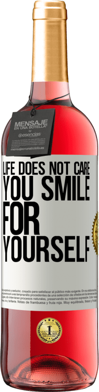 29,95 € Free Shipping | Rosé Wine ROSÉ Edition Life does not care, you smile for yourself White Label. Customizable label Young wine Harvest 2024 Tempranillo