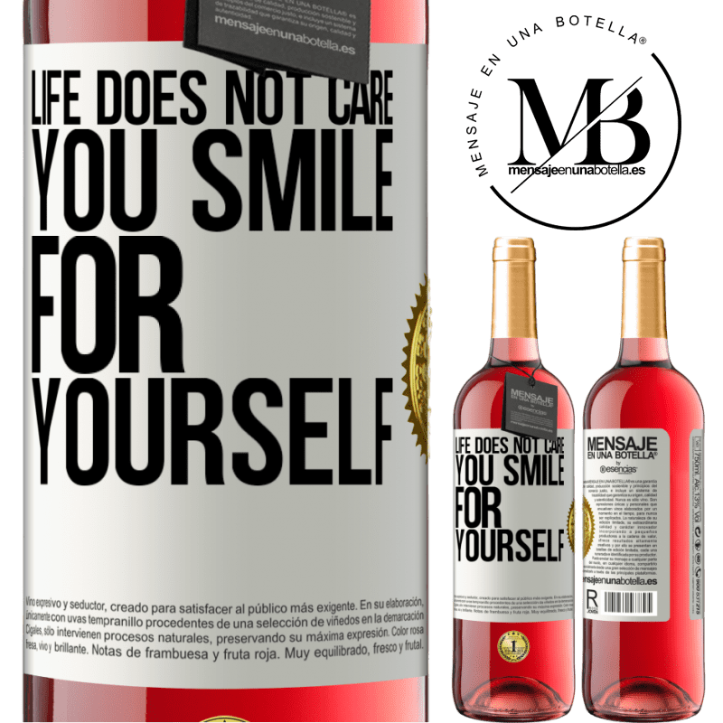 29,95 € Free Shipping | Rosé Wine ROSÉ Edition Life does not care, you smile for yourself White Label. Customizable label Young wine Harvest 2022 Tempranillo