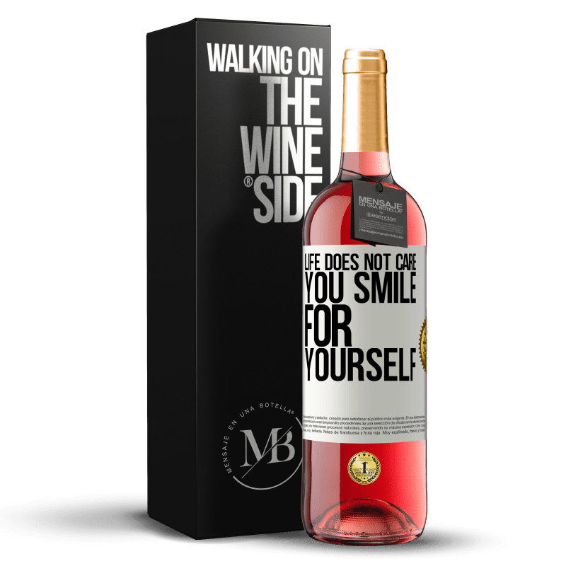 29,95 € Free Shipping | Rosé Wine ROSÉ Edition Life does not care, you smile for yourself White Label. Customizable label Young wine Harvest 2022 Tempranillo
