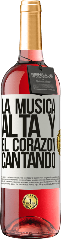 29,95 € | Vino Rosado Edición ROSÉ La música alta y el corazón cantando Etiqueta Blanca. Etiqueta personalizable Vino joven Cosecha 2023 Tempranillo