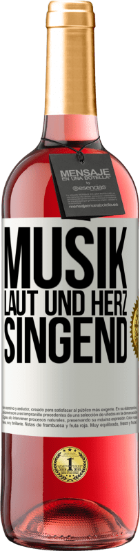 29,95 € | Roséwein ROSÉ Ausgabe Musik laut und Herz singend Weißes Etikett. Anpassbares Etikett Junger Wein Ernte 2023 Tempranillo